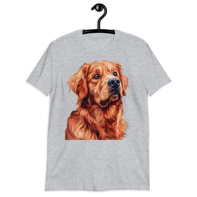 Golden Retriever Hund Grafik Kurzarm Unisex T-Shirt | Süßes Haustier T-Shirt