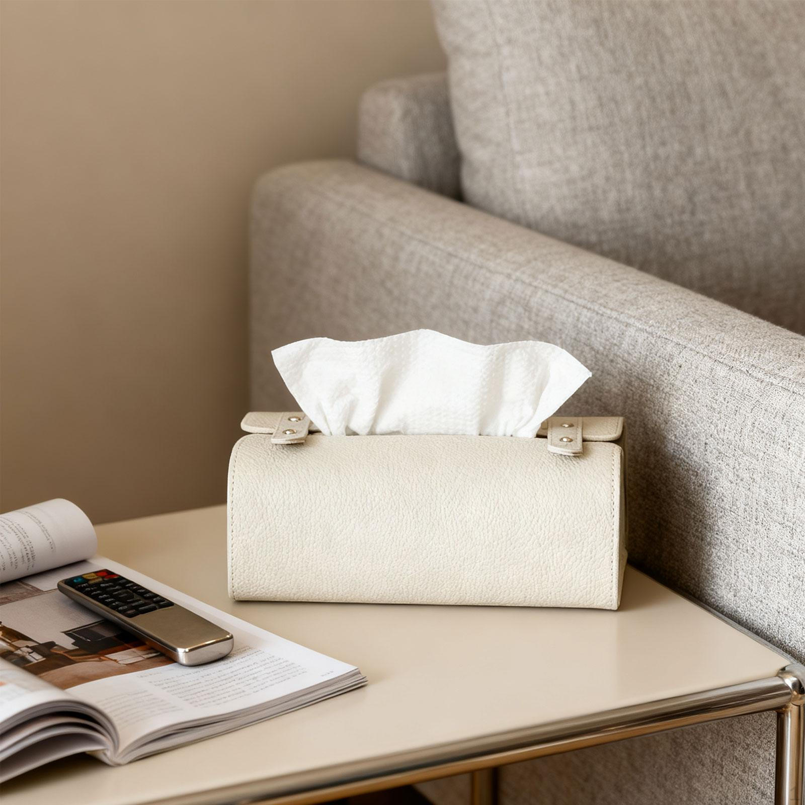 

Чехол для салфеток Держатель для бумажных салфеток Декоративный Современный Диспенсер для салфеток Искусственная кожа светло-серый