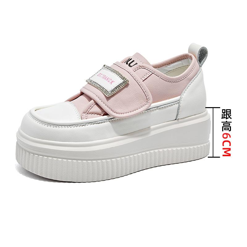 

Жіноче взуття весна та літо товстопідошовне збільшуюче зріст біле взуття дитяче повсякденне спортивне на плоскій підошві з неглибоким вирізом одинарне взуття кеди жіночі 39 рожевий