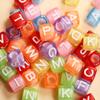 80pcs 6mm Square Acrylic Cube Letter Loose Bead for Jewelry Making DIY Bracelet Handmade Materials Charms Accessories