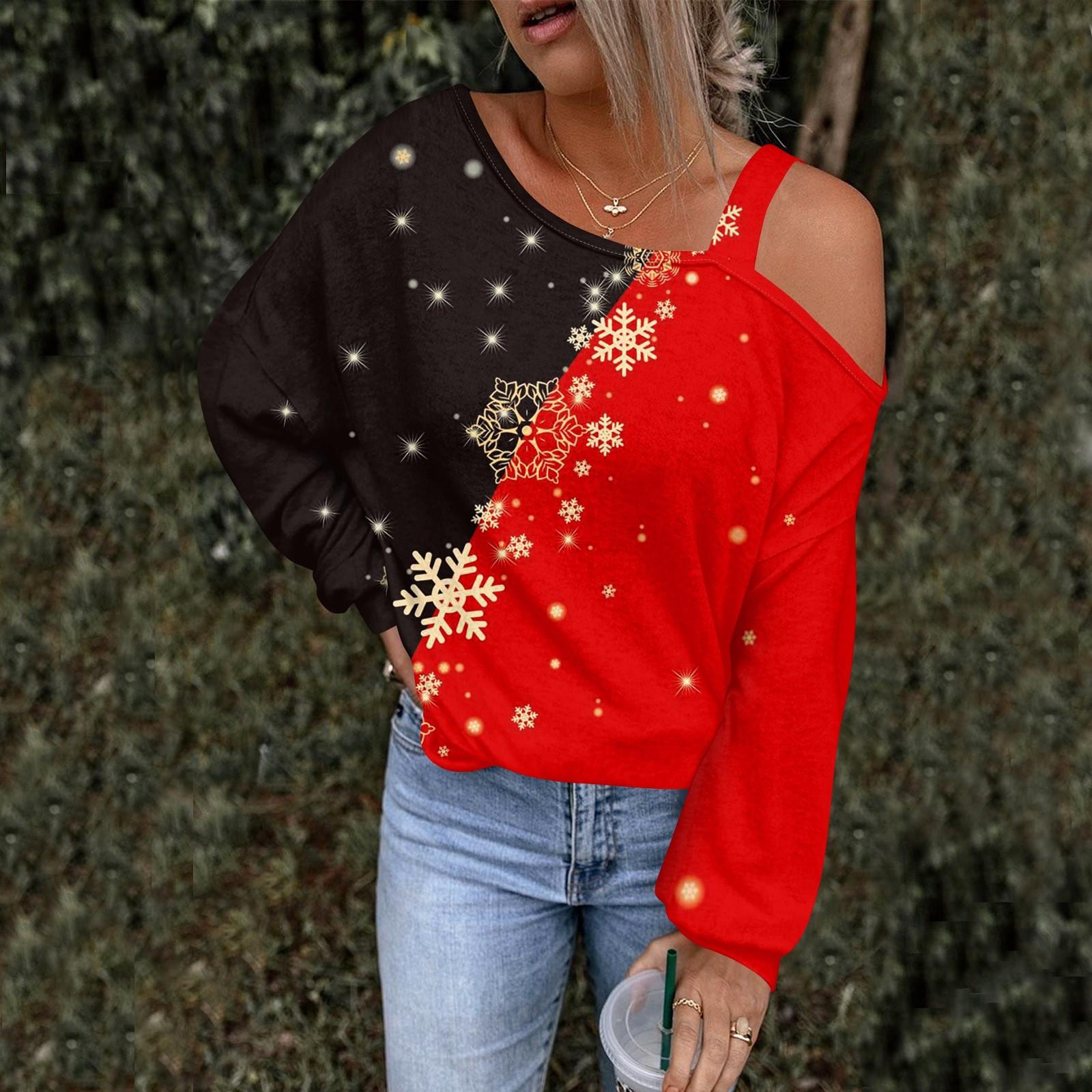 

Женская ажурная модная повседневная толстовка с капюшоном с цветочным принтом и открытыми плечами на Рождество M винный