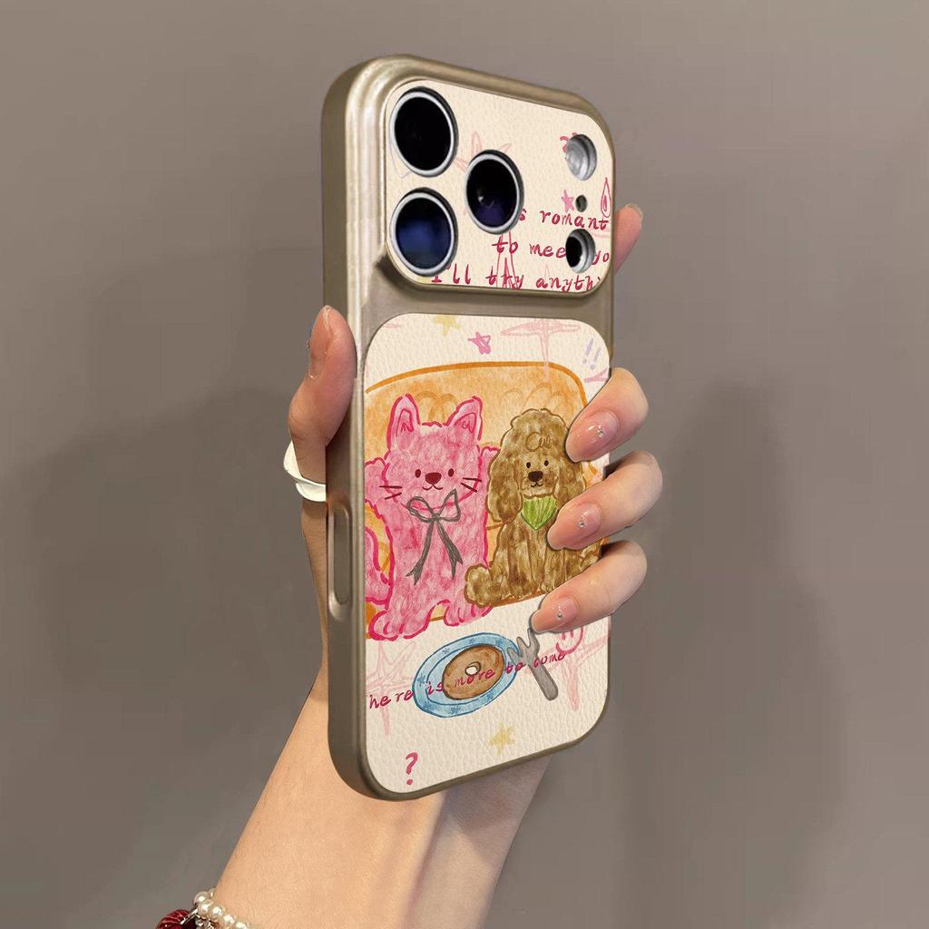 Coque de téléphone design Chat et Chien pour Apple 17 Pro Max, 16 Pro, 15 Pro Max, 14 Pro - Haut de gamme, Protection anti-chute