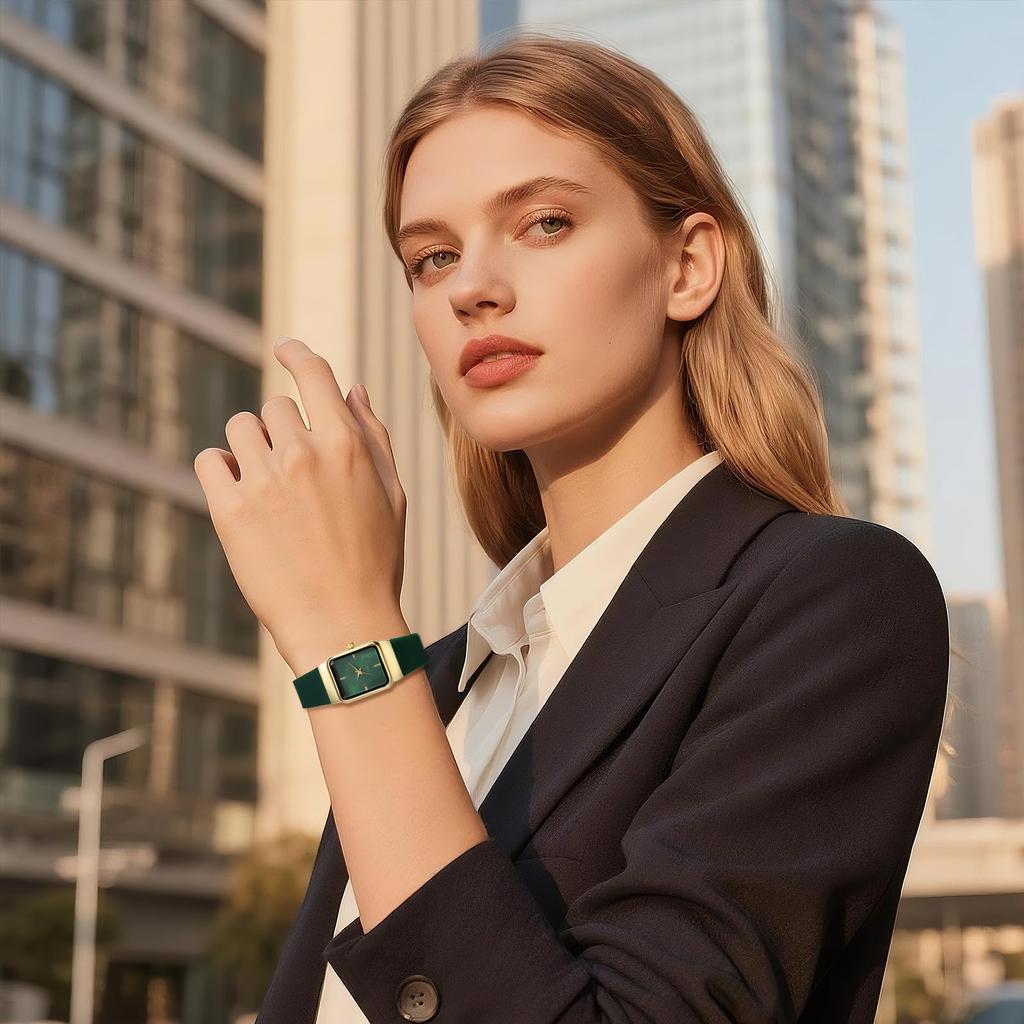 Square Watch Women Waterproof Silicone Strap Analog Display Simple Fashion Quartz Casual Business Fashion Accessory - Birthday Anniversary Christmas
