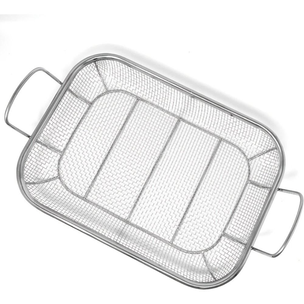 Cooling Rack BBQ Grill Basket Stainless Steel Draining Frying Net Camping Cookware