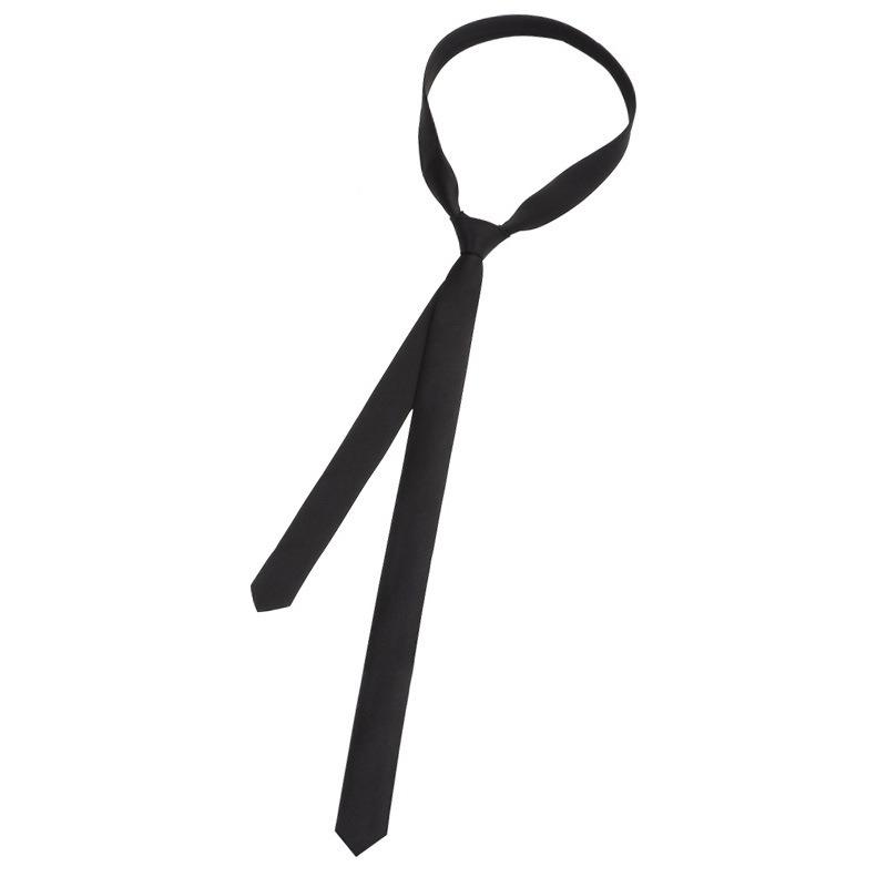 Black Lazy Zipper Tie Men's Business Dress Work Professional Tie Team Performance Studio Shirt Accessories