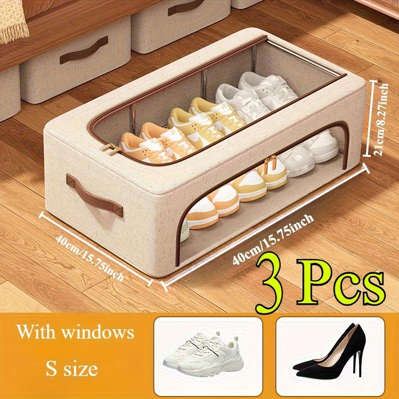 high qualityThickened Steel Frame Support, Large Capacity Under Bed with Lid Foldable Storage Shoe Box, Can Be Placed in The Bedroom, Living Room,