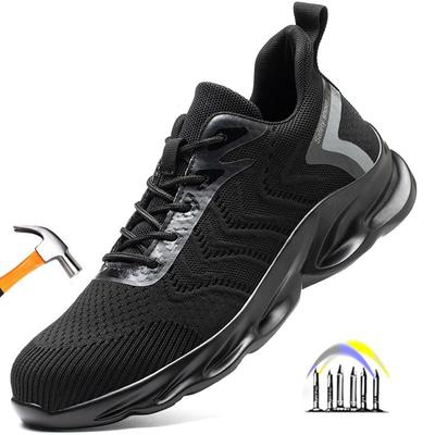Chaussures de sécurité respirantes Chaussures de travail avec embout en acier Anti-perforation Chaussures de sécurité légères pour hommes Bottes de chantier antidérapantes