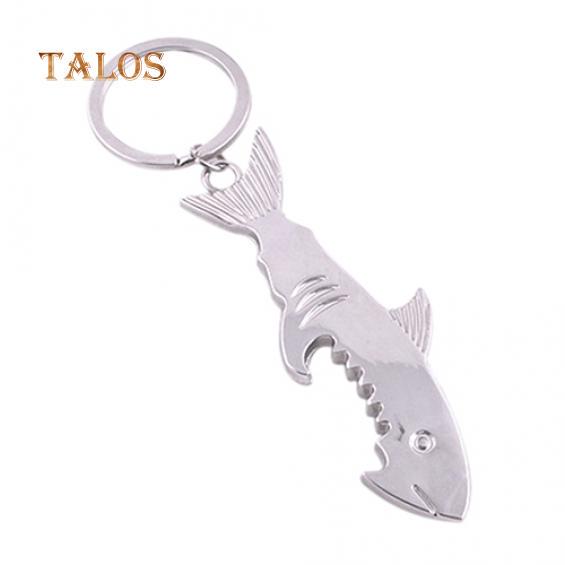 Fashion Shark Pendant Key Ring Keychain Bottle Opener Metal Versatile Keyfob Suspension Trinket