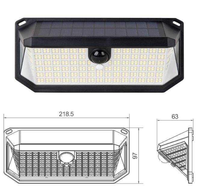 Solar Wall Lamp Outdoor Garden Light IP65 Waterproof 3 Modes PIR Motion Sensor Wall Lamp 416 LED Light Fence Lamp