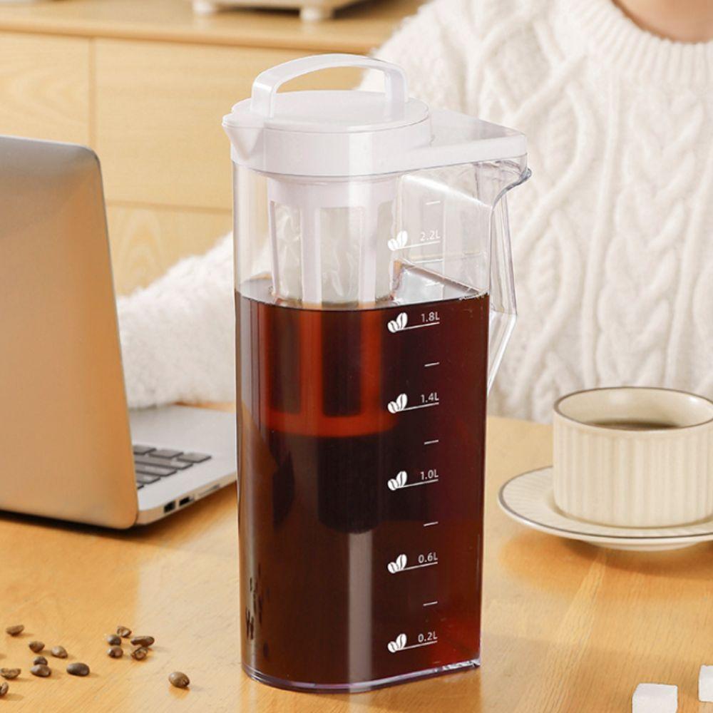 Large Capacity Cold Brew Coffee Pot Sealed Cold Brew Teapot Fridge Water Pitcher Refrigerator