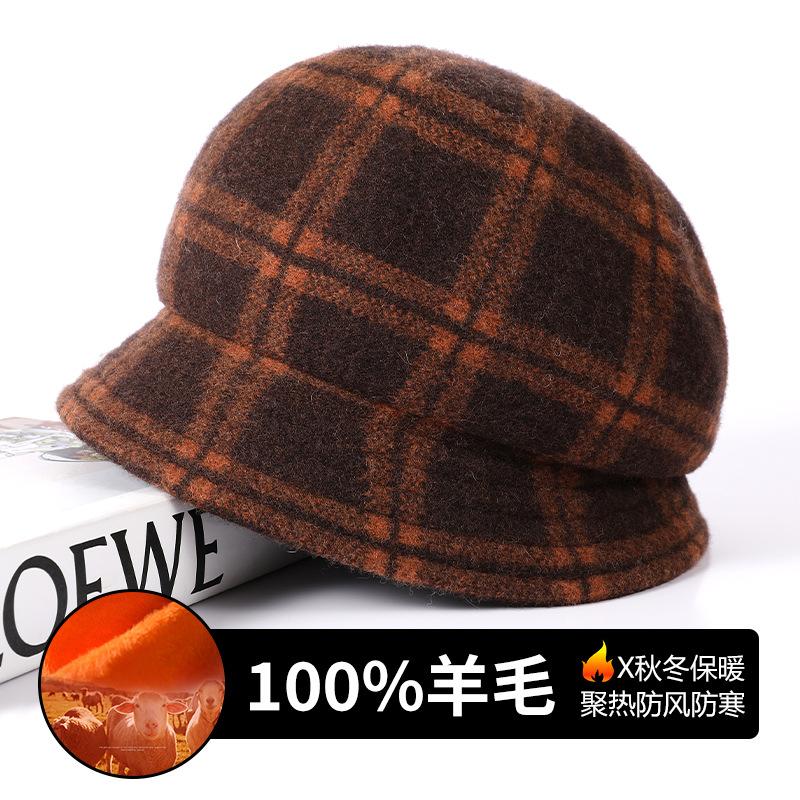 Fisherman's hat, children's autumn and winter wool, knitted warm versatile basin hat, fashionable mother's top hat shows small face