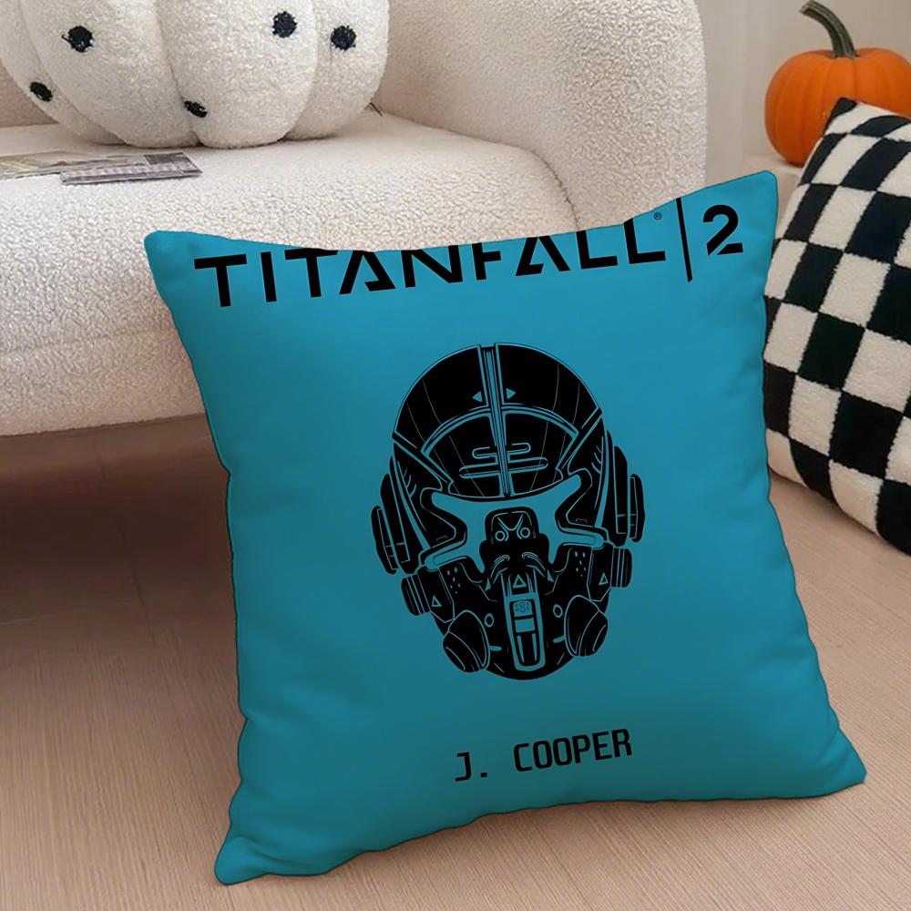 Titanfall 2 Pillow Case Anti-dustmite Pillowcase Invisible zipper silky short plush Sofa cushion cover