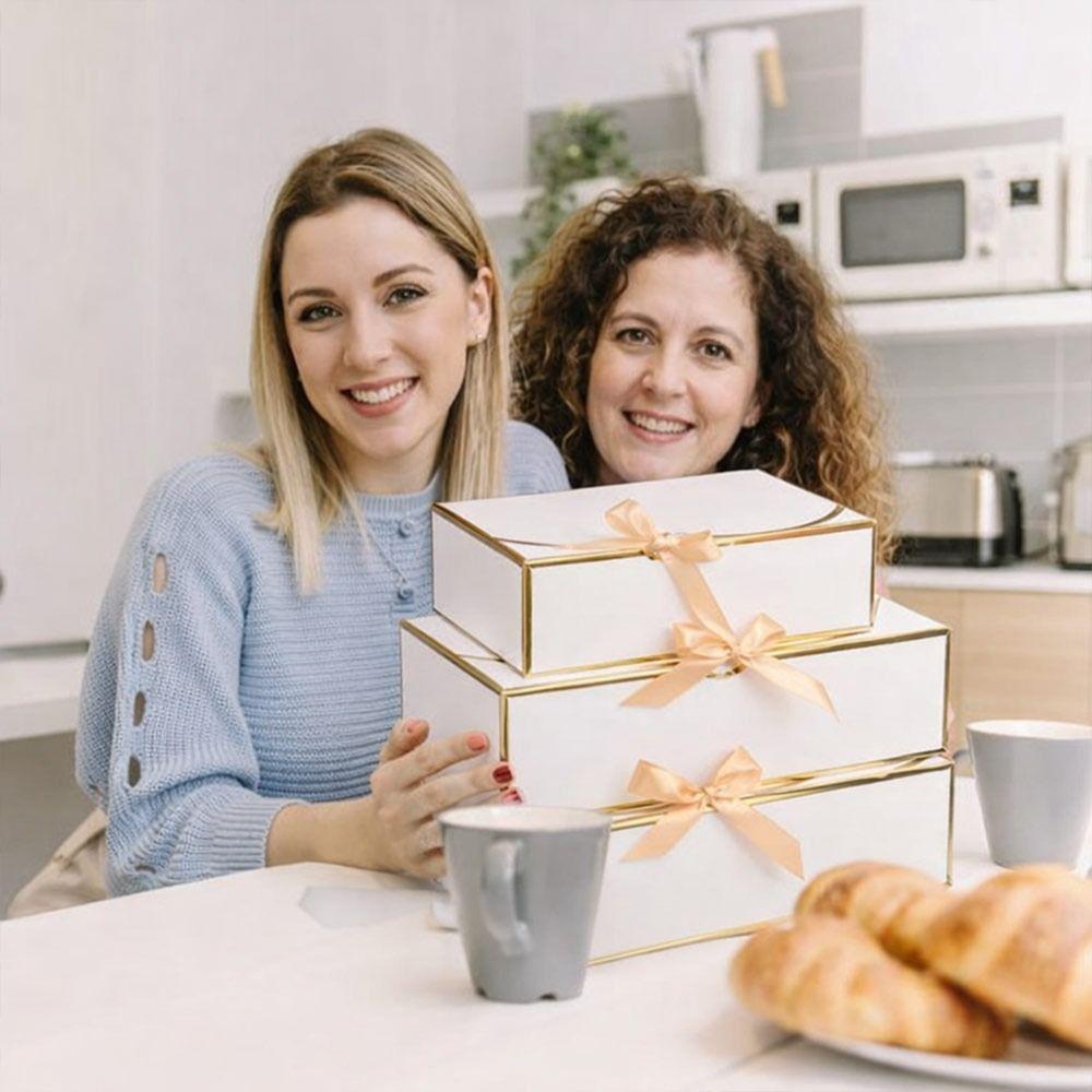 2Pcs Paper Gift Boxes with Lids Bridesmaid Box Elegant Proposal Gift Box  for Wedding Birthday Party