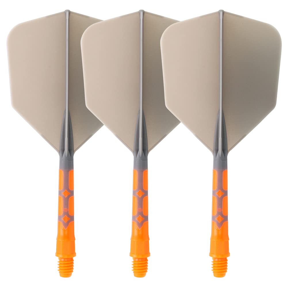 CUESOUL ROST T19 Shaft Integrated Flight Big Wing Gray Flight Orange M Set of 3 Shape, Two-Tone Color, + Shaft, Size, (CS-AK5711-9M)