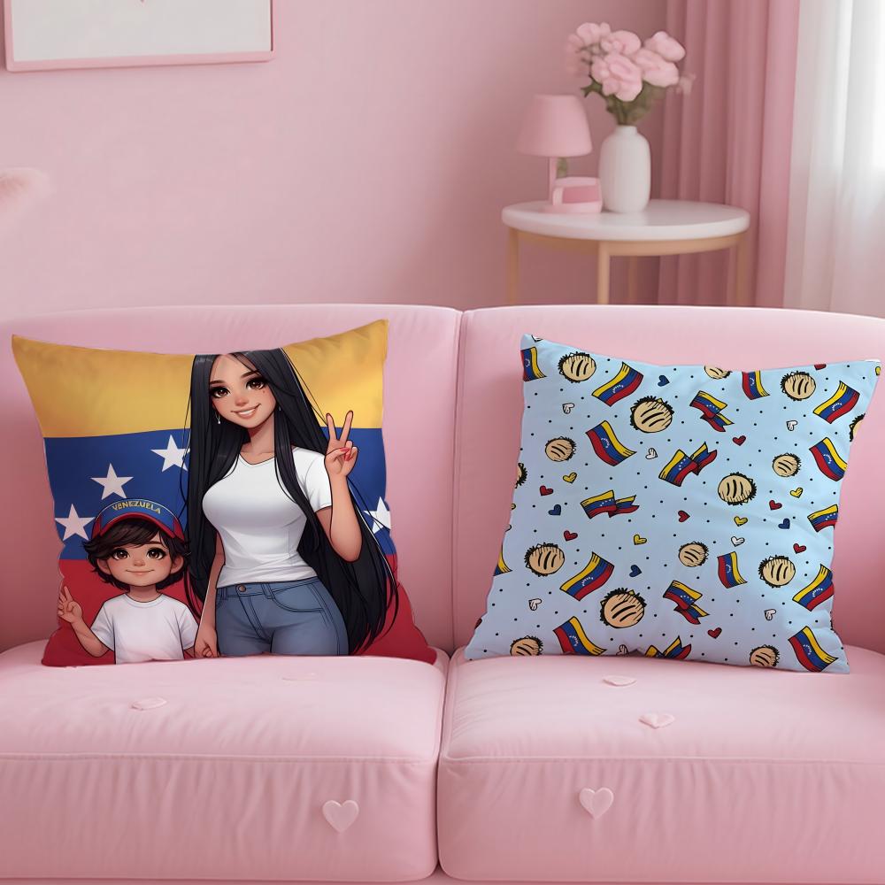 classic country Venezuela Cushion Cover Soft & Easy-Wash Pillow Case – Versatile for Couch, Bed, Travel and Office