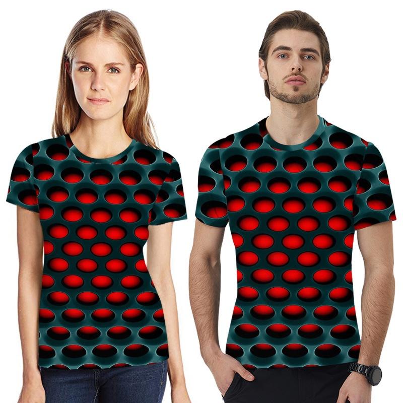 Hypnosis Honeycomb 3d T-shirt Men Women Kids Vibrant Colorful Print Short Sleeve Tee