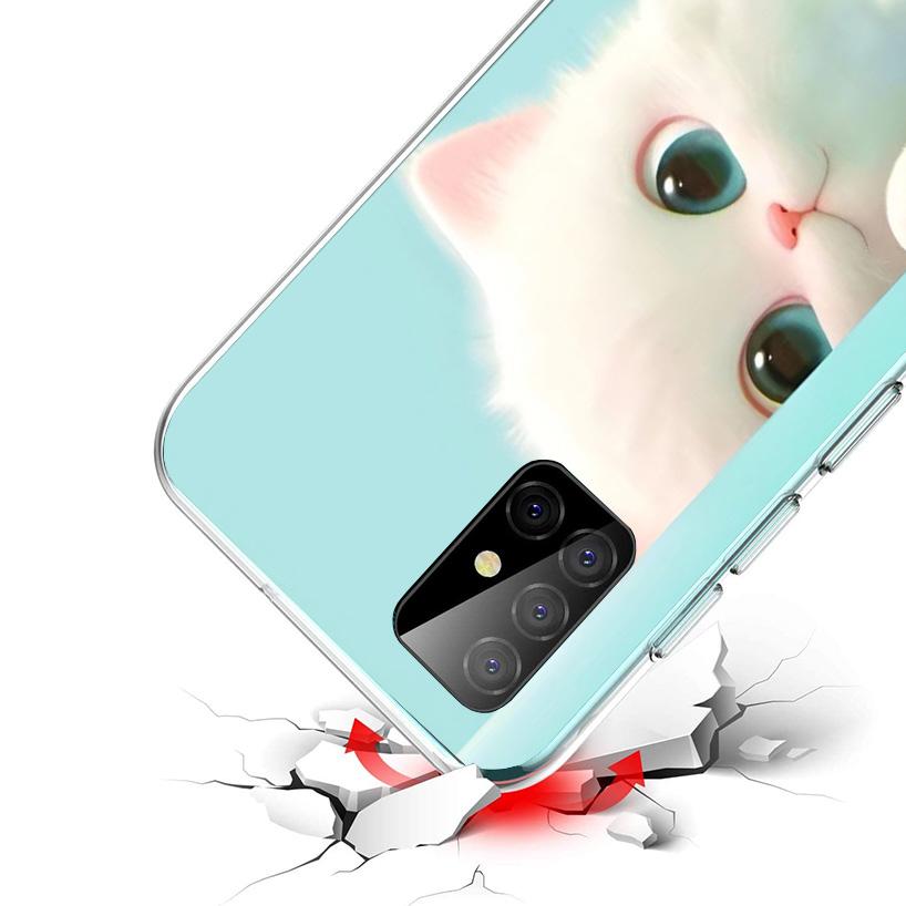 Cat Cute Kitten Cartoon Phone Case For Samsung Galaxy A52 A32 A22 A12 A51 A31 A50S A30S A20S A10S Note 20 Ultra 10 Plus S10 A72