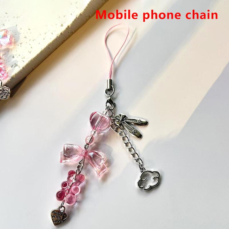 

Оригинальный розовый медведь бант бисерный милый бант мобильный телефон цепочка кулон брелок маленький крыло Guben цепочка сумка кулон A