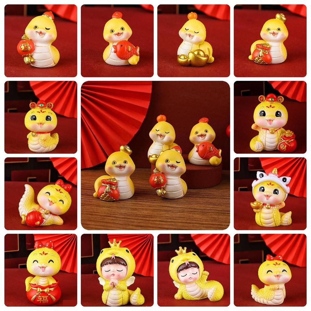 Year The Of Snake Mascot Toy Resin Cake Decoration Doll Room Gifts Decorate