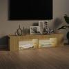 Suporte de TV com Luzes LED Acabamento Carvalho Sonoma 135 x 39 x 30 cm