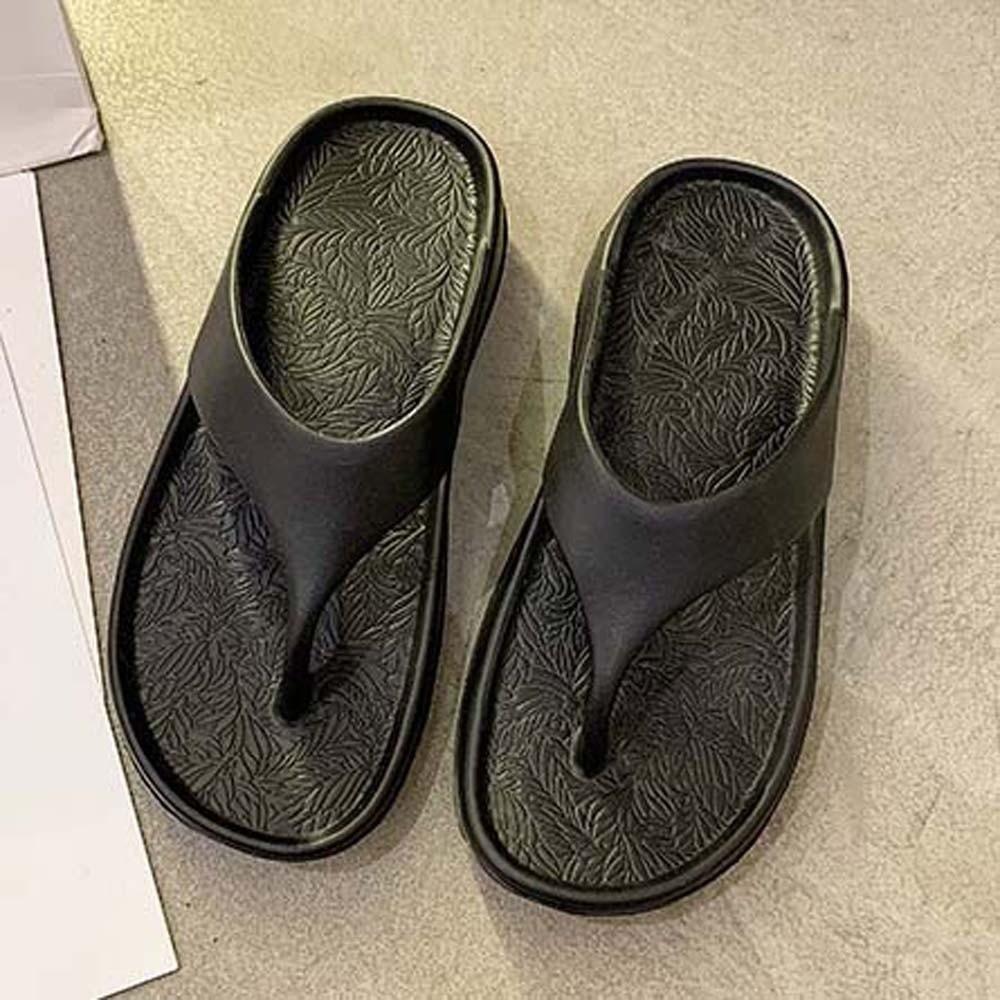 Sandal Soft Sole Non-slip Flip Flops Resilience Thickened EVA Slippers Stylish Solid Color Outdoor Flip Flops Vacation Travel