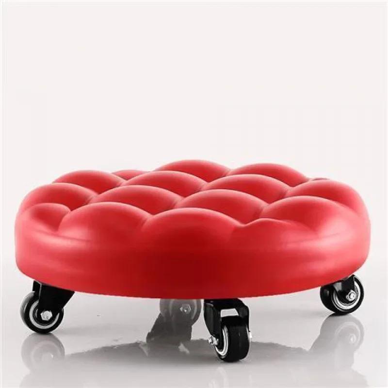 Universal Wheel Small Chair Pulley Stool Home Beauty Seam Simple Belt Wheel Pedicure Mobile Small Bench
