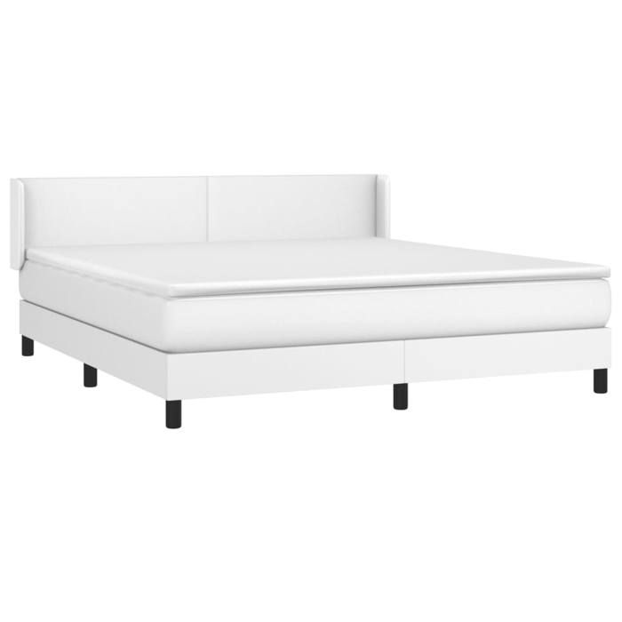 3130668 vidaXL Divan Bed with Mattress White 160x200cm Faux Leather