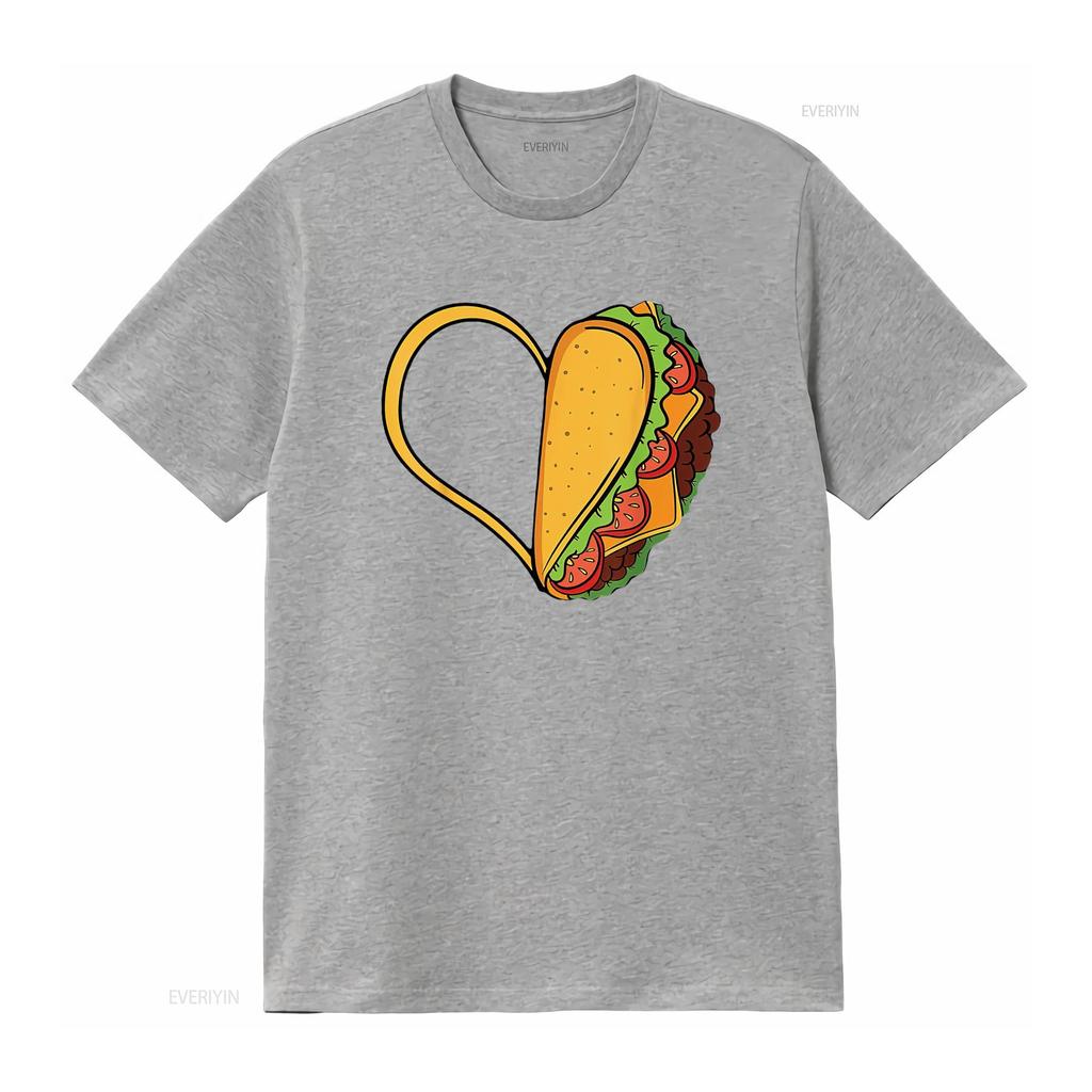 Womens Tacos Heart Mexican Dish Street Food Chili Taquitos Flautas T Shirt Vintage Washed Designer Clothes Graphic Unisex