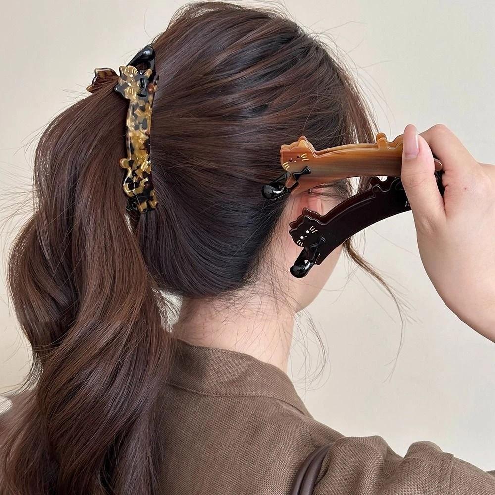 Pet Animal Banana Clip Cartoon Vertical Clip Personalized Acetate Cat Hair Clip Girl