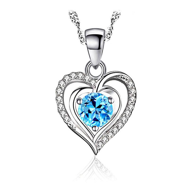 Ocean Heart Luxury Customizable Pendant Necklace
