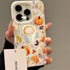 Pumpkin Autumn Leaves Coffee Pattern Phone Case For iPhone 16 Pro Max 17 Air 15 Plus 14 13 12 11 Folds Texture Soft Back Cover