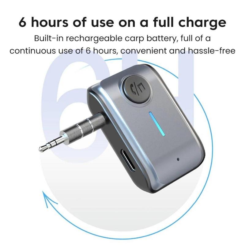 Bluetooth 5.3 Receiver Adapter 3.5mm AUX Jacks for Car Speakers A2DP Wireless Audio Music Receiver Pter Support TF Card Car Hands Free
