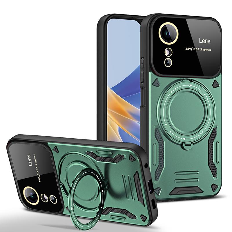 Luxury Armor Car Magnetic Phone Case For OPPO A77 A77S A78 A79 Shockproof Cover Stand Holder Fundas Capa For Oppo A78 Cases A79