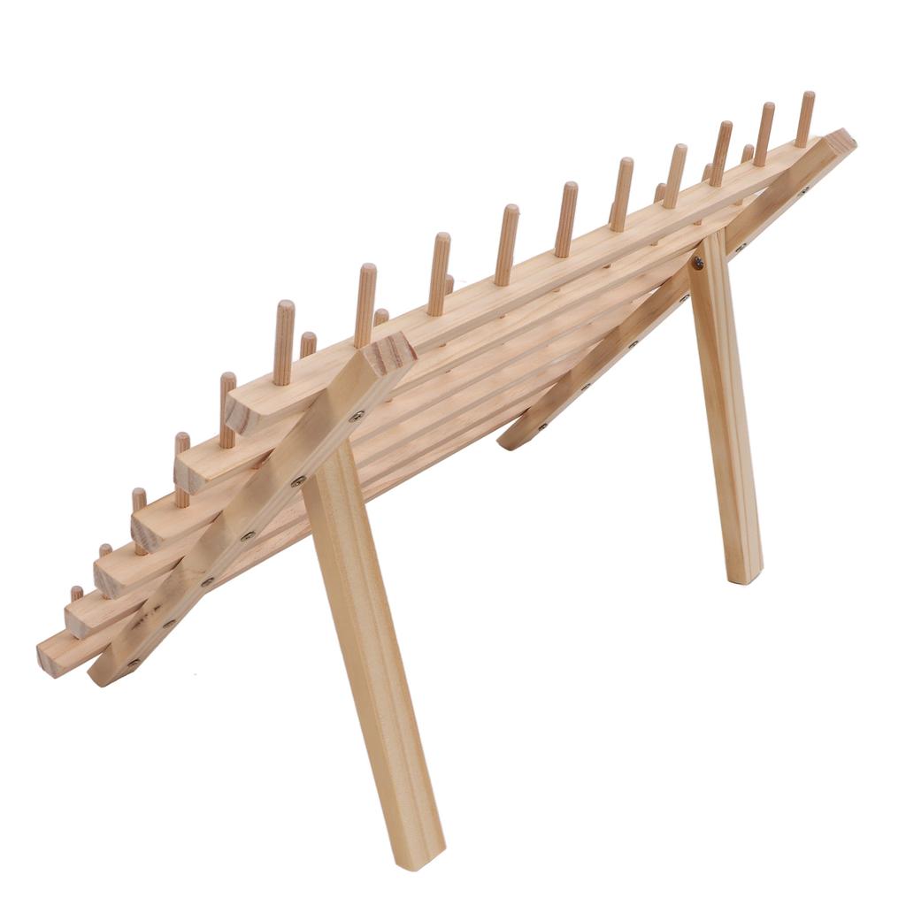 60 Spools Wooden Thread Rack DIY Easy Storage Safe Eco Friendly Beechwood Folding Thread Holder Thread Organizer for Quilting