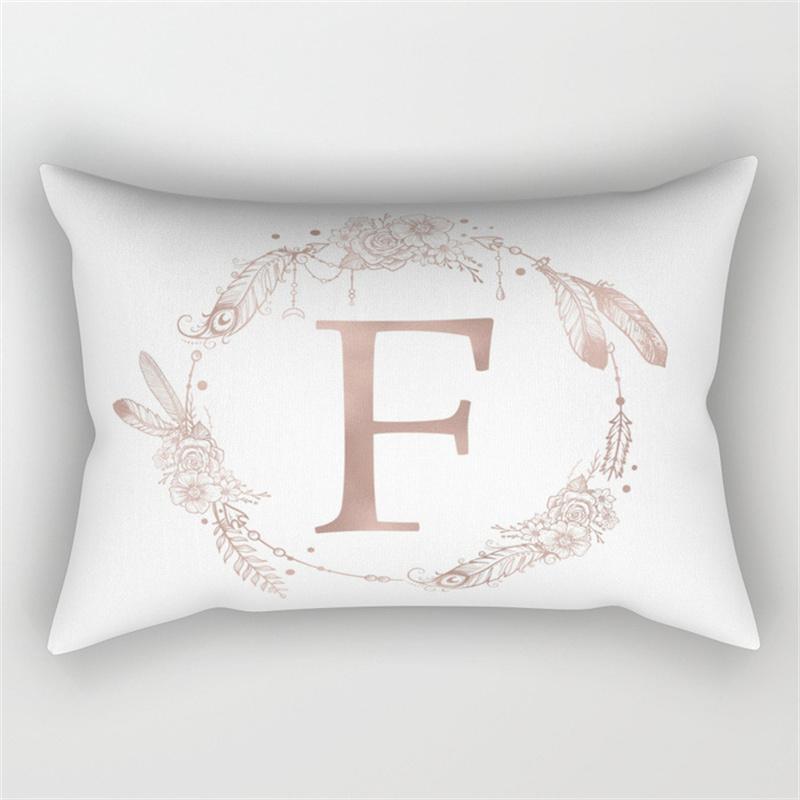 30x50cm English Alphabet A-Z Letter Print Pillowcase Custom Polyester Short PLush Line Sofa Room Home Decoration Cushion Cover