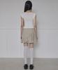 Peulleeoeob Asymmetrical Draped Strap Roll-Up T-Shirt (Fl-170_Cream)