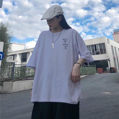 Vintage short-sleeved t-shirt women's Korean version loose ins trendy Harajuku bf lazy style weird taste top body shirt