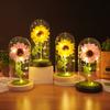 Sunflowers Artificial Flowers In Plastic Dome with LED Strip, Birthday Gifts for Mom & Grandma, Sunflower Decor On Mother's Day