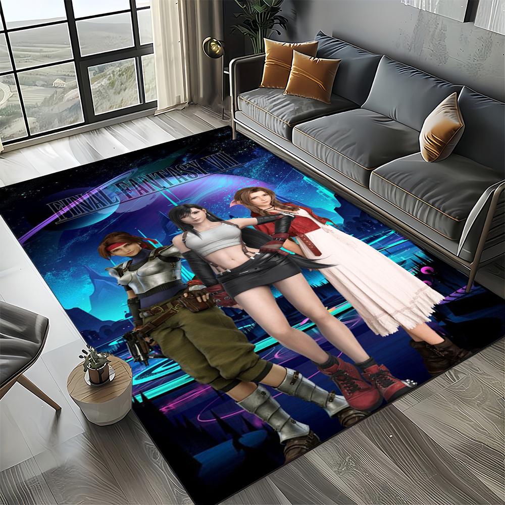 New Style Final Fantasy Games Cloud Tifa Aerith Carpet Rug for Living Room Bedroom Home Sofa,Kids Play Non-slip Floor Mat