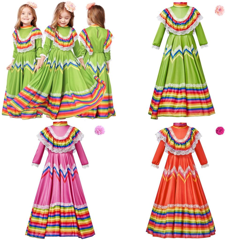 Game Themed Mexicana Dress For Stage Performance And Cultural Events