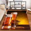 Beer Glasses with Wheat Design on Rustic Table Background and Warm Glow Style Suitable for use as an anti-slip1 for1room and bedroom sofas