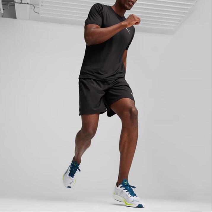 Puma Cloudspun Logo Print Solid Color Crew Neck Pullover Moisture Wicking Quick Dry Short Sleeve T-Shirt Men T-Shirts Black 525381-01