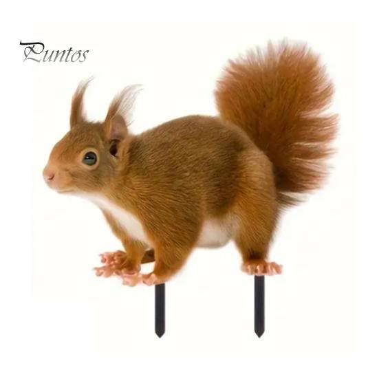Realistic Squirrel Lawn Figurine Garden Stake, 2D Flat Acrylic Yard Art for Cute Ornament Outdoor Patio Pathway Decoration Stakes