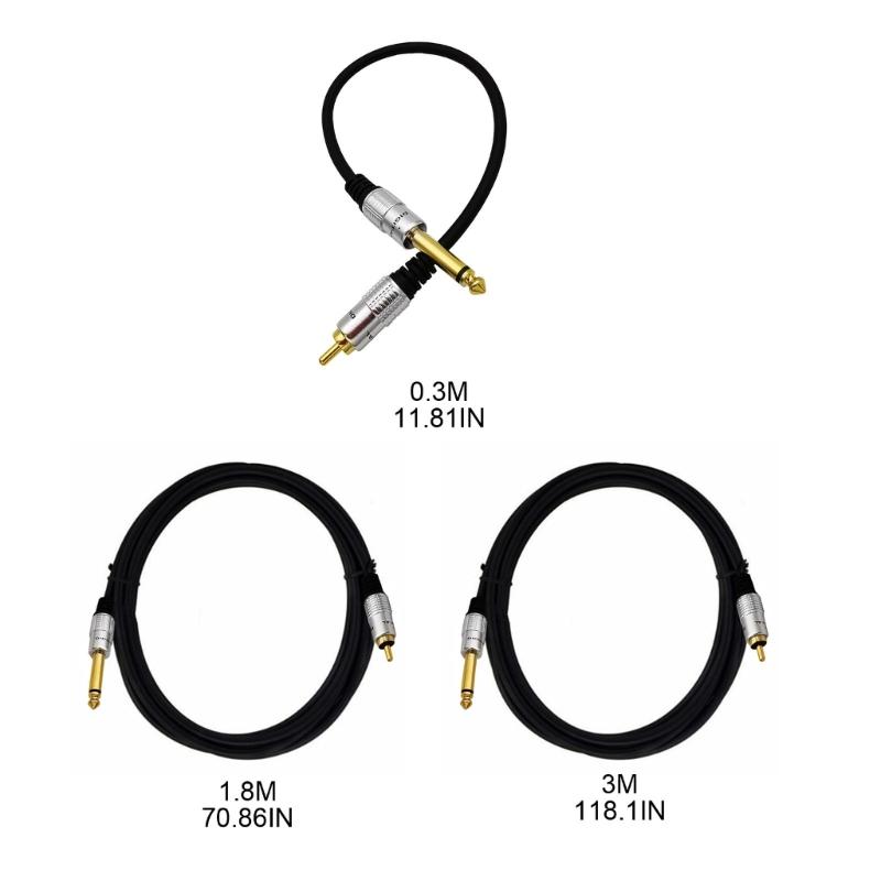 RCA To 1/4" Audio Cable 6.35mm Mono Plug Male To RCA Male Cable For Camera Headphone Instrument Amplifier Speaker Phone