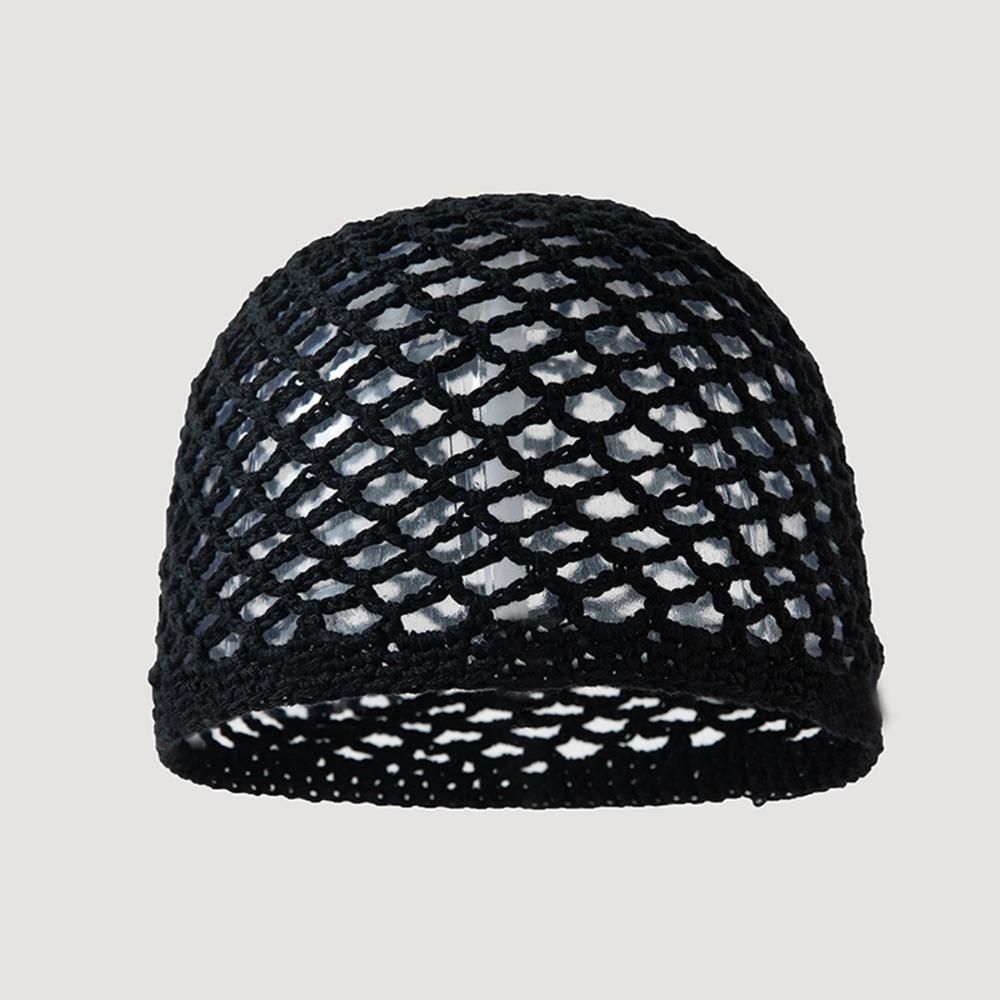 Solid Color Hollowed Out Knitted Hat Thin Weave Cap Fashion Crochet Hat Spring Summer