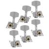 Guitar Tuning Pegs Keys Locking Tuners Machine Heads Silver Replacement Parts for Ukulele2 Left and 4 Right