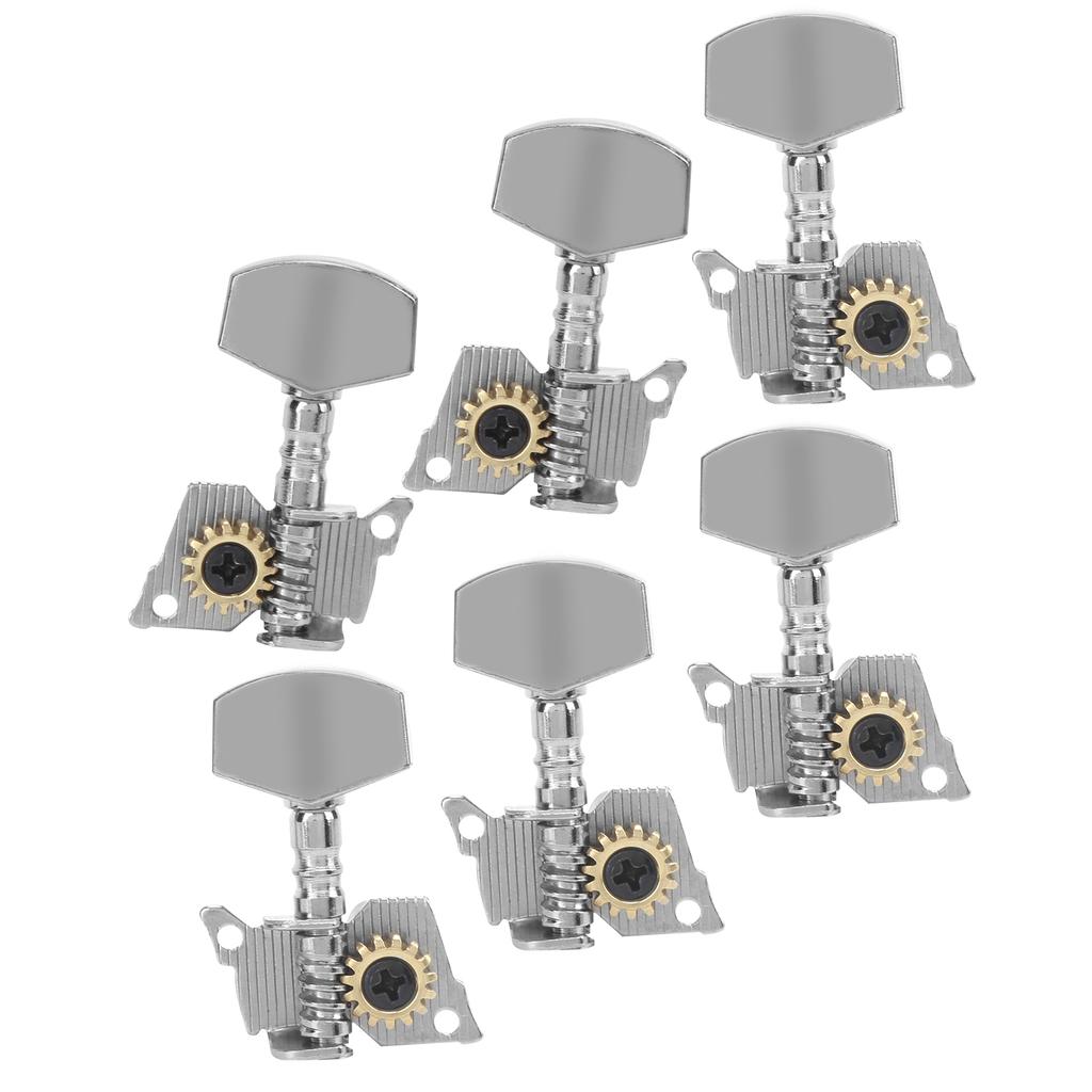 Guitar Tuning Pegs Keys Locking Tuners Machine Heads Silver Replacement Parts for Ukulele2 Left and 4 Right