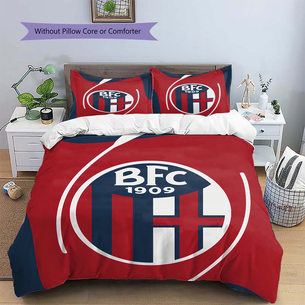 Bologna FC Pattern Bedding Home Decoration Birthday & Festival Gift (1 * duvet cover + 2 * pillowcase, without core)