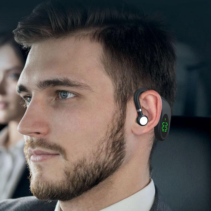 TL10 LED Display BT Headset Ultra Long Standby Business Headphone with Mic Single Ear Hanging Earphone