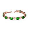 Rose Gold Plated Emerald and Diamond Jewelry Set